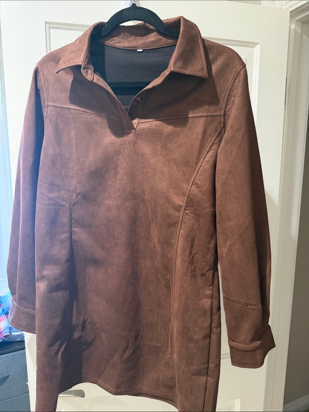 Woman Suede-Look Brown dress